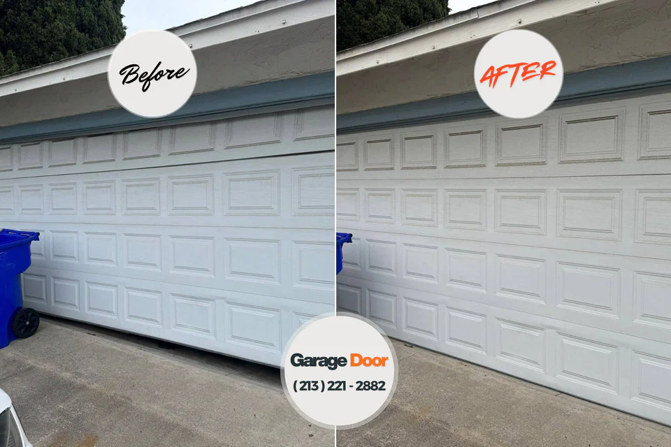 Before and after: garage door repair Elkland, PA